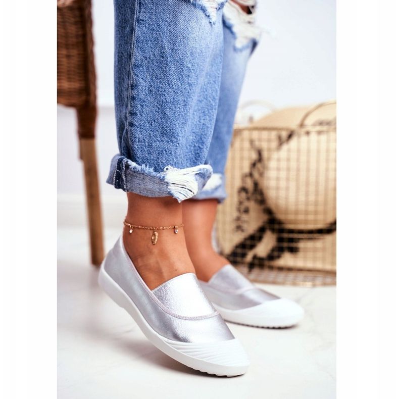 LU BOO Sneakers zum Hineinschlüpfen Slip-on-Sneakers Silber Justy grau 1