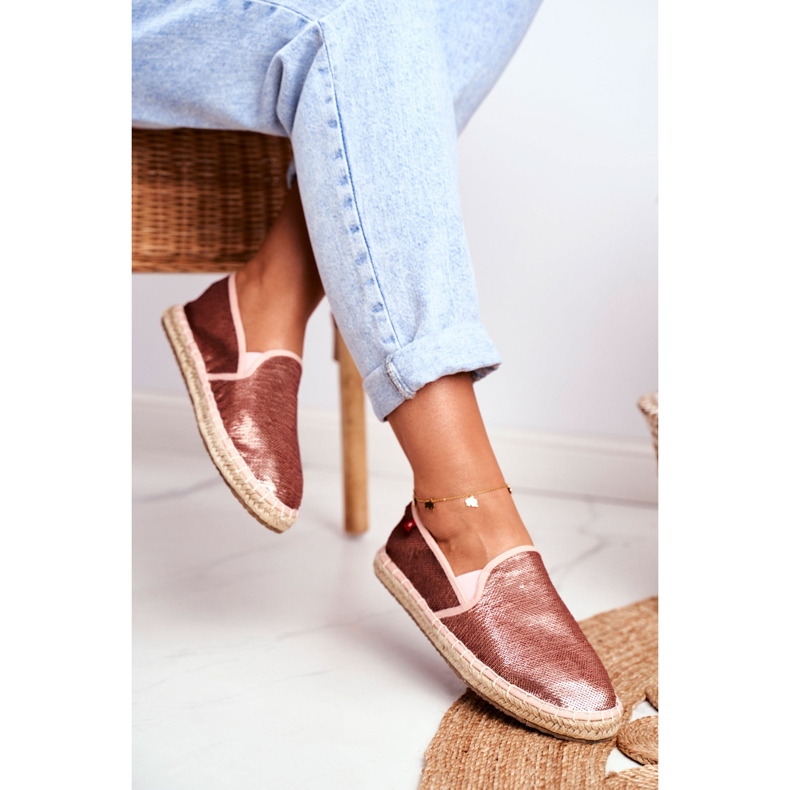 Damen Espadrilles, Geflochtene Sohle Pink Big Star DD274A163 rosa 2