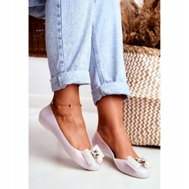 LU BOO Gummiballerinas Weiß Meliski Bows Pearl Millie 2