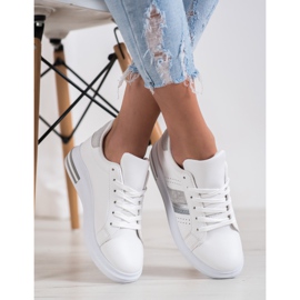 SHELOVET Sneakers mit Wildledereinsätzen weiß 2