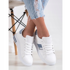 SHELOVET Sneakers mit Wildledereinsätzen weiß 2