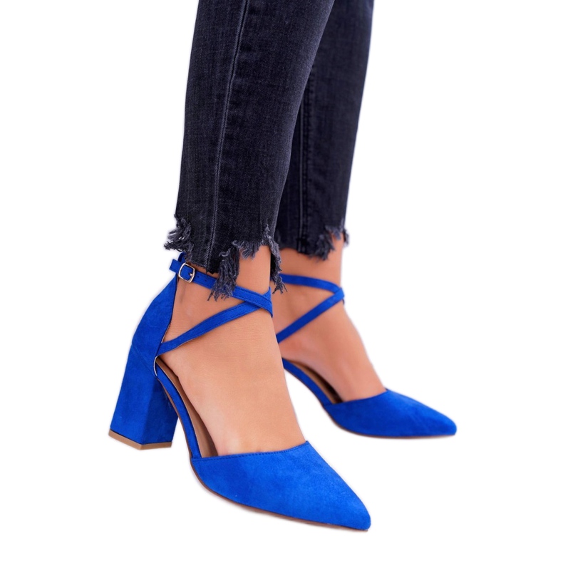 SEA Damen Pumps mit Absatz in Spitz Cornflower Traffic blau 1