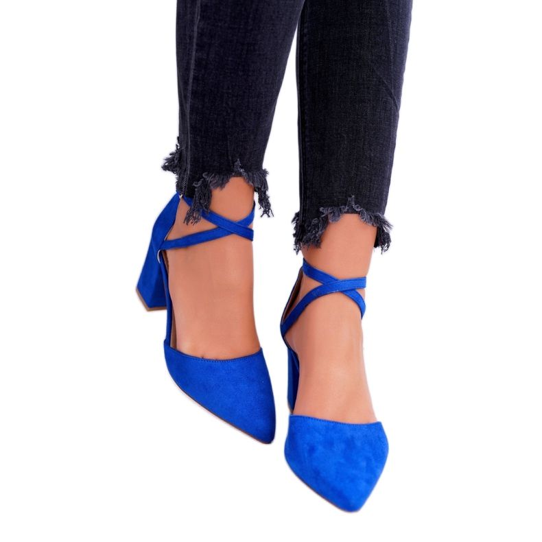 SEA Damen Pumps mit Absatz in Spitz Cornflower Traffic blau 3
