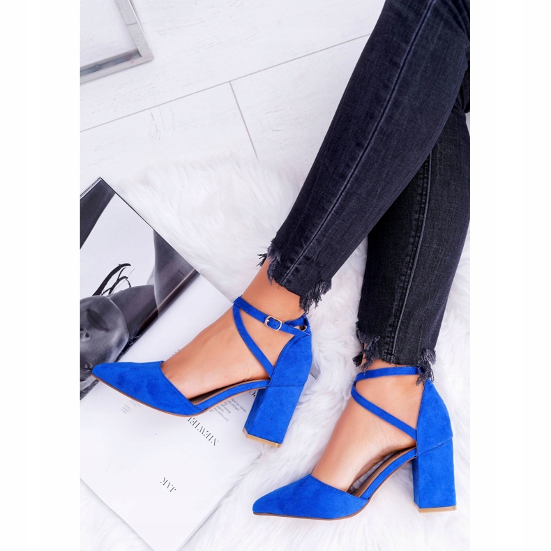 SEA Damen Pumps mit Absatz in Spitz Cornflower Traffic blau 4