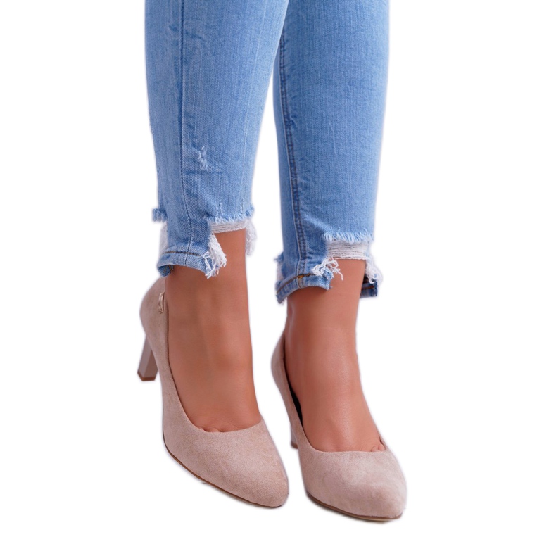 Damen Pumps Sergio Leone Beige Wildleder Orsola 3