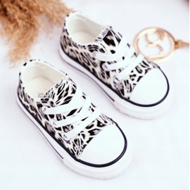 FRROCK Kinder Sneaker Weiß Glänzender Leopard Berni braun braun 2