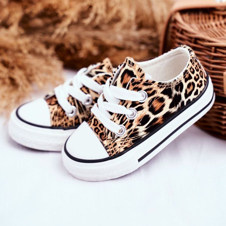 FRROCK Kinder Sneaker Braun Glänzender Leopard Berni 1