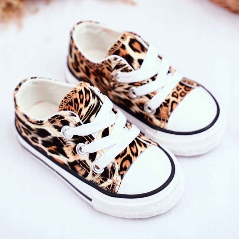 FRROCK Kinder Sneaker Braun Glänzender Leopard Berni 2