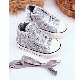 FRROCK Kinder Sneaker High Shiny Silver Ally silber- 1
