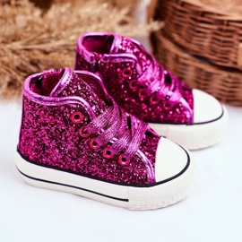 FRROCK Kinder Sneaker High Shiny Pink Ally rosa 1