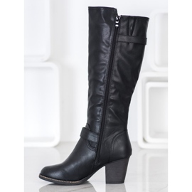 J. Star Bequeme Stiefel mit Schnalle schwarz 1