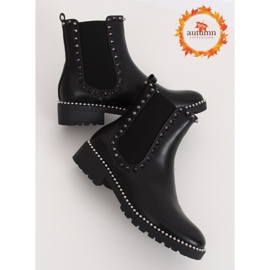 Schwarze Chelsea Boots mit Nieten schwarz NC826 Black 1