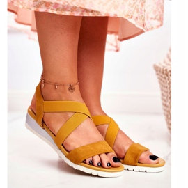 PS1 Damen Sandalen mit Keilabsatz Gelb Slip-on Harper 1