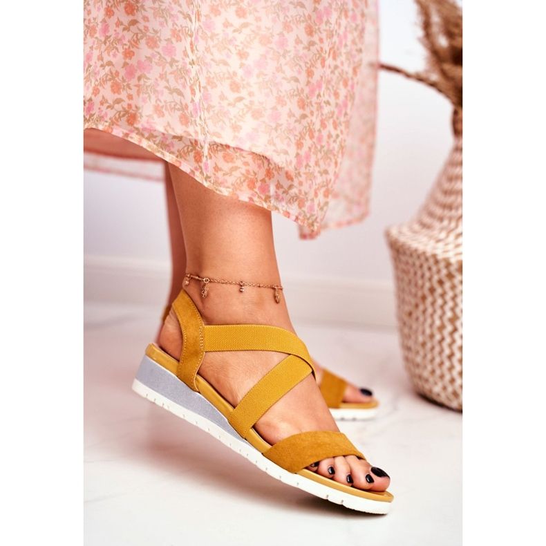 PS1 Damen Sandalen mit Keilabsatz Gelb Slip-on Harper 2