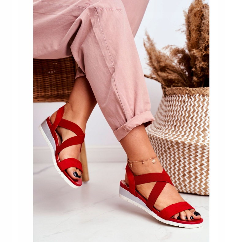 PS1 Damen Sandalen mit Keilabsatz Rot Harper 2