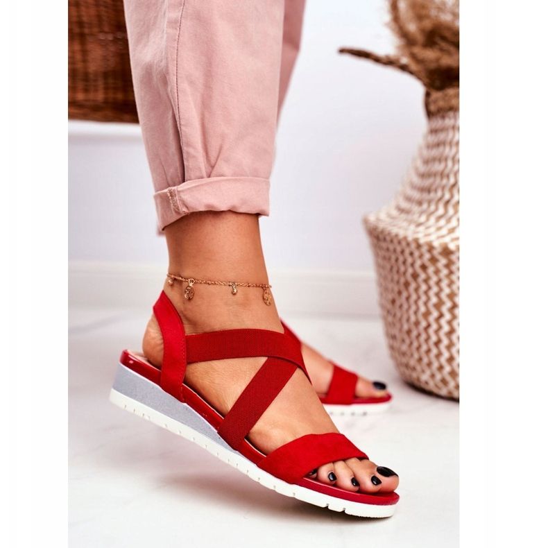 PS1 Damen Sandalen mit Keilabsatz Rot Harper 1