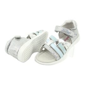 American Club Mädchensandalen mit Ferse GC26 Ledereinsatz silber- 3