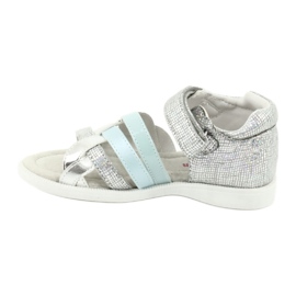 American Club Mädchensandalen mit Ferse GC26 Ledereinsatz silber- 1
