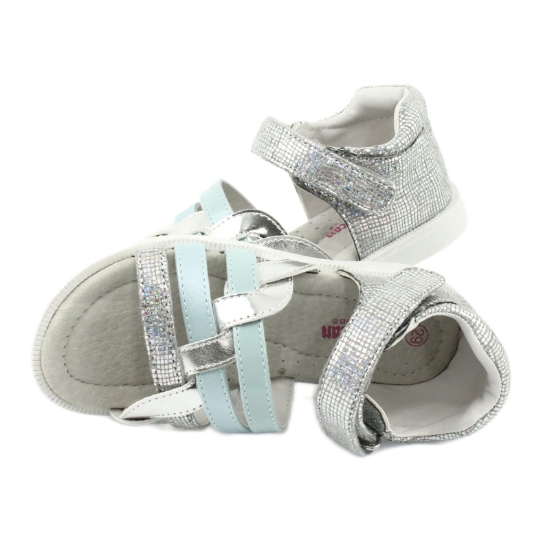 American Club Mädchensandalen mit Ferse GC26 Ledereinsatz silber- 4