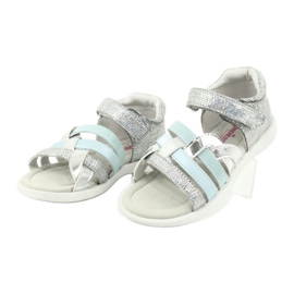 American Club Mädchensandalen mit Ferse GC26 Ledereinsatz silber- 2