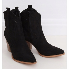 Schwarze Cowboystiefel mit Lochmuster ZE05P Schwarz 1