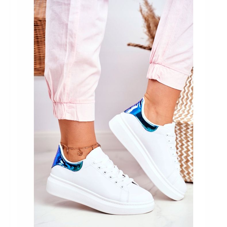 Damen Sportschuhe Lu Boo Weiß Metallic Matilda navy blau 2