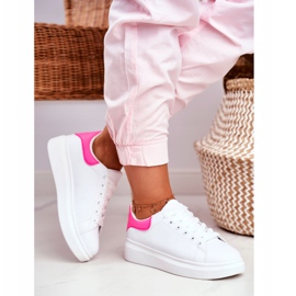 Damen Sportschuhe Lu Boo Weiß Fuchsia Absatz Matilda rosa 2
