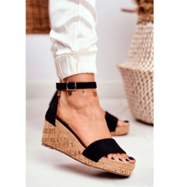 PS1 Damen Sandalen mit Keilabsatz Schwarz MarryMe 1