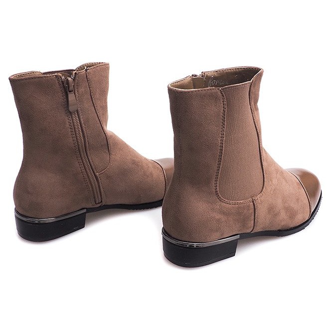 XF220 Khaki Wildleder Booties mit Reißverschluss grün 2