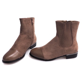 XF220 Khaki Wildleder Booties mit Reißverschluss grün 1