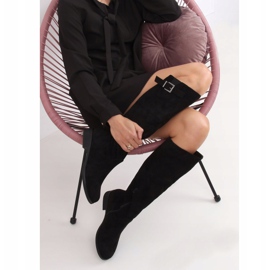 Schwarze Wildlederstiefel ST-20P Schwarz 1