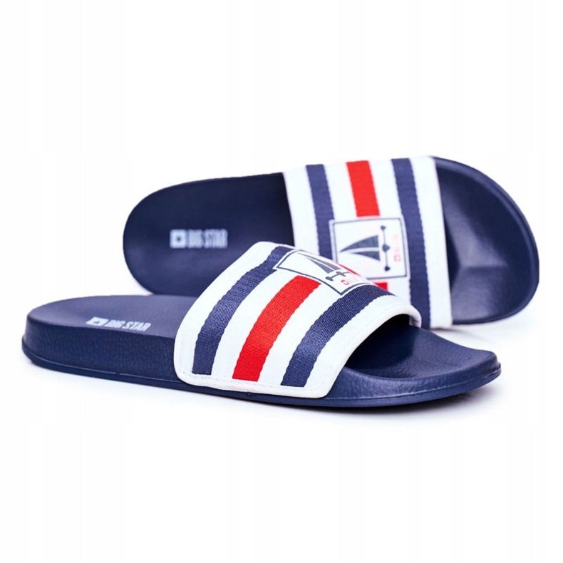 Herren Hausschuhe Big Star Marineblau DD174691 weiß 1