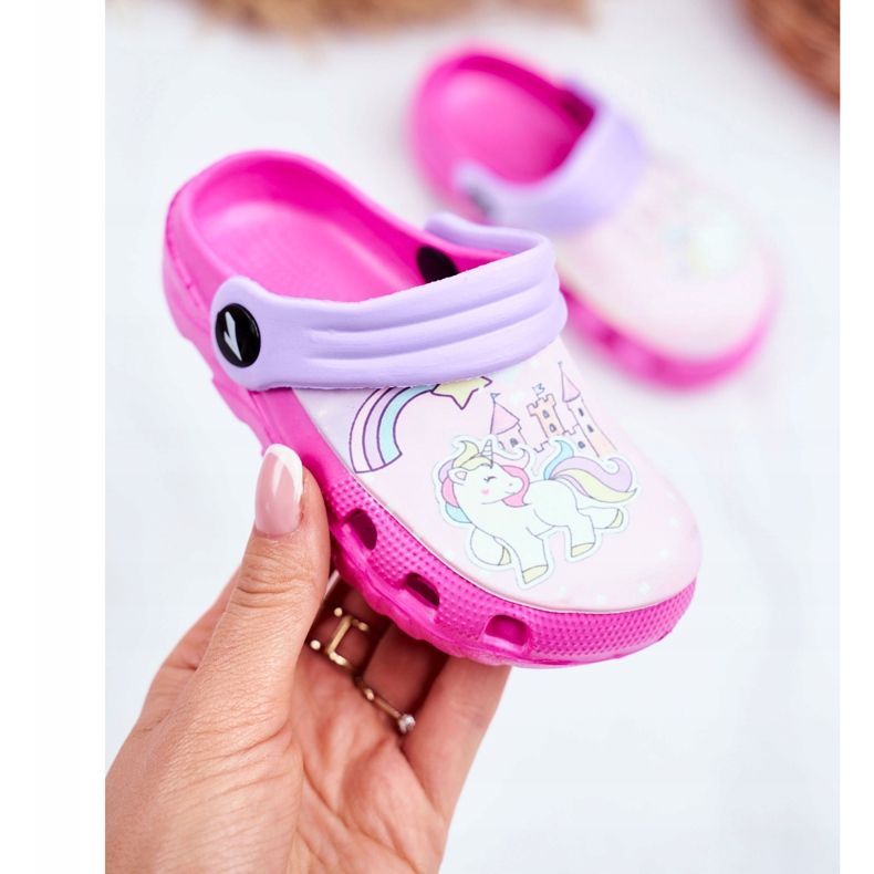 Kinderhausschuhe Schaumstoff Crocs Pink Ponys Pony rosa 2