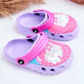 Kinderhausschuhe Schaumstoff Crocs Violet Ponys Pony lila 1