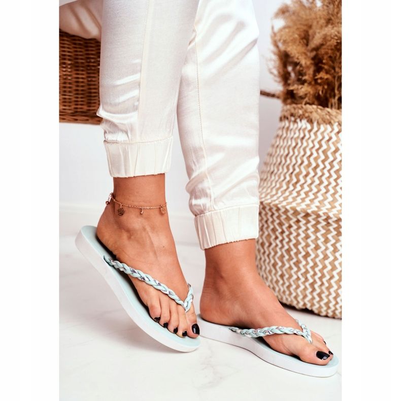 PS1 Damen Hausschuhe Flip-Flops Geflochtener Gürtel Grün Peggie 2