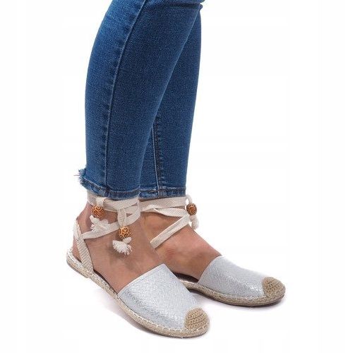 Sandalen Espadrilles Ballerinas Ballerinas 30550 Silber grau 1