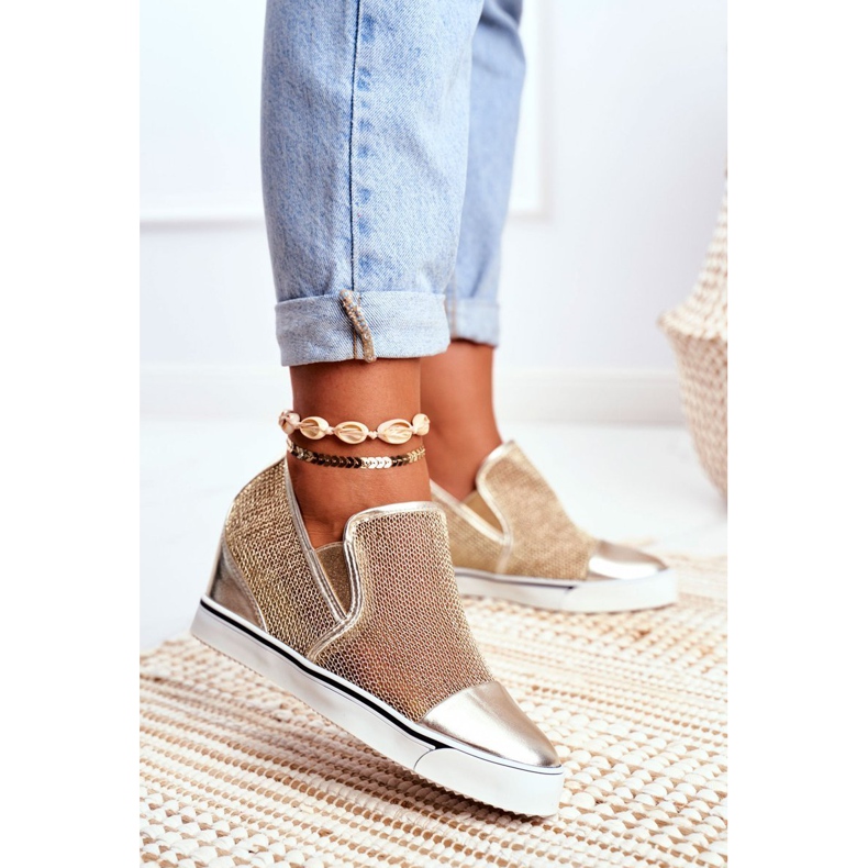 Damen Sneaker Lu Boo mit Mesh Golden Morgono 1