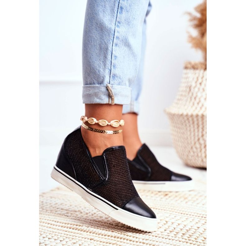 Damen Sneaker Lu Boo mit Mesh Schwarz Morgono 1