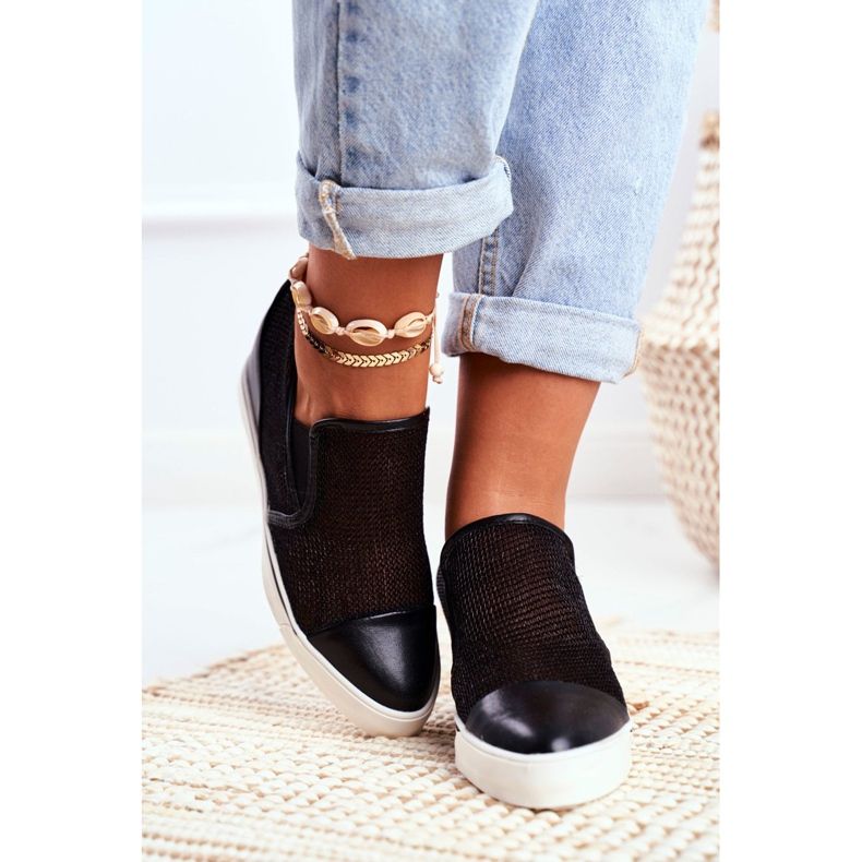 Damen Sneaker Lu Boo mit Mesh Schwarz Morgono 2