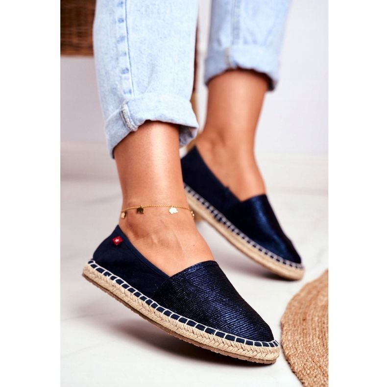 Damen Espadrilles Geflochtene Sohle Marineblau Big Star DD274A147 navy blau 1