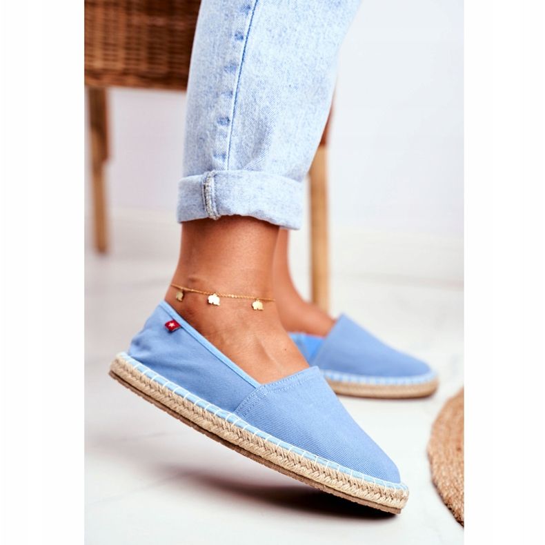 Damen Espadrilles Geflochtene Sohle Blau Big Star DD274A153 2