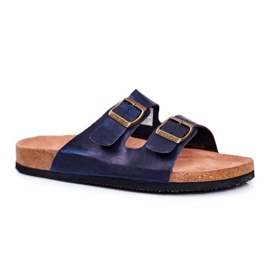 Herren Hausschuhe mit Schnallen Big Star Dark Navy Blue DD174604 marineblau 1