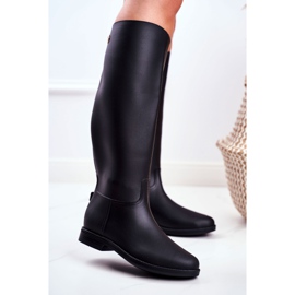 SEA Schwarze Regenstiefel für Damen unter dem Knie schwarze Drizzle-Reitstiefel 2