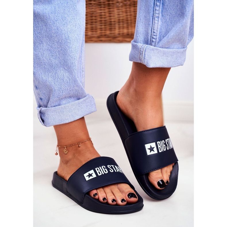 Damen Hausschuhe Big Star Classic Marineblau GG274043 navy blau 1