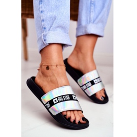 Damen Hausschuhe Big Star Silver Holo GG274005 grau 1