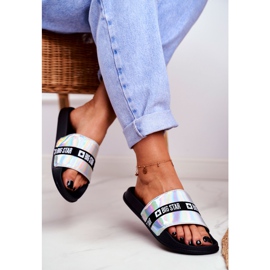 Damen Hausschuhe Big Star Silver Holo GG274005 grau 2