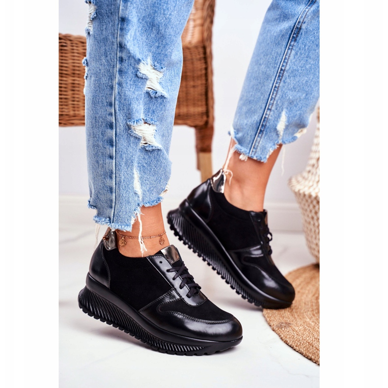 ESKA Damen Sportschuhe Leder Schwarz Gianna 2