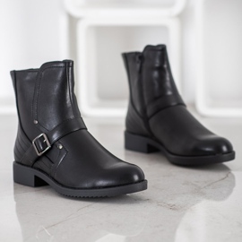 J. Star Stiefel mit flachem Absatz schwarz 1