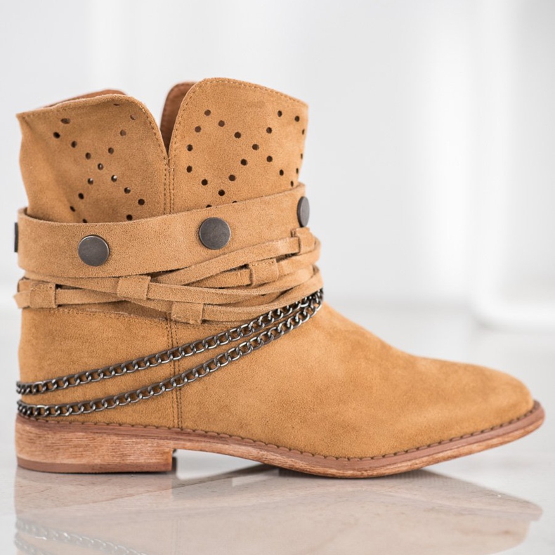 Bella Paris Stiefel mit Zierstreifen braun 2