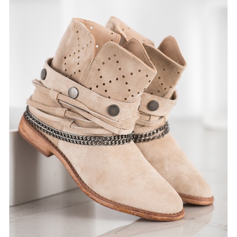 Bella Paris Stiefel mit Zierstreifen beige 2